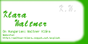klara waltner business card